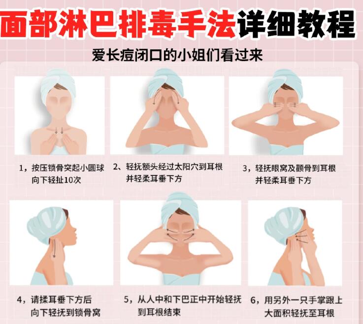 面部淋巴排毒教程，南寧美容教程分享