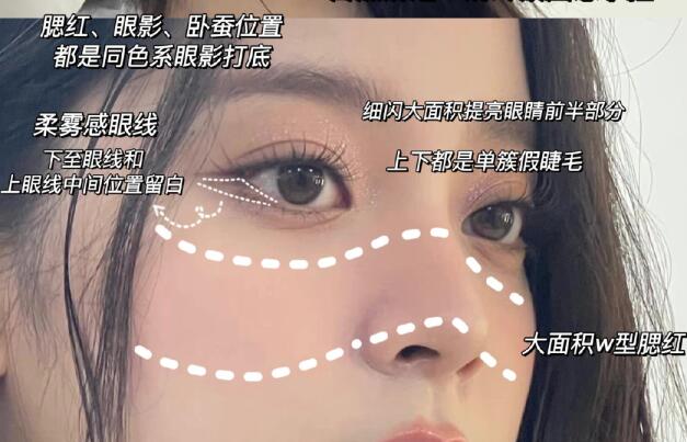 釣系眼妝教程，廣西彩妝美妝學(xué)校整理好了