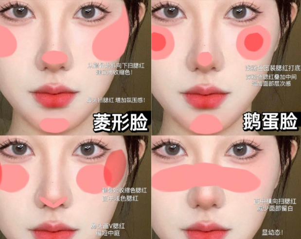 廣西彩妝基礎(chǔ)教學(xué)：6種臉型腮紅畫(huà)法