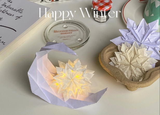 網(wǎng)紅花藝學(xué)習(xí)：雪花夜燈折紙教程