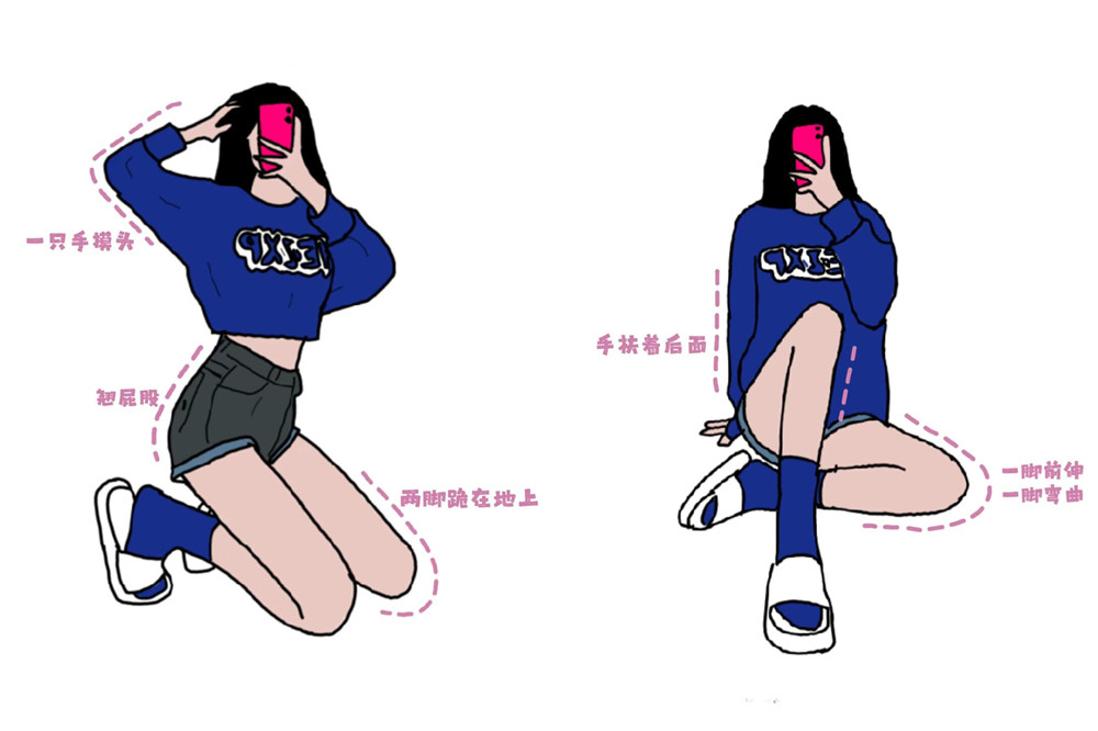 辣妹拍照姿勢---廣西彩妝造型拍照課程內(nèi)容