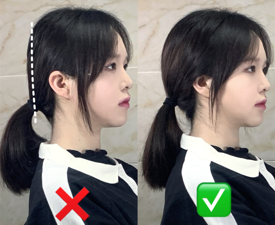 你扁頭低馬尾扎法教程，南寧化妝扎發(fā)學校教你