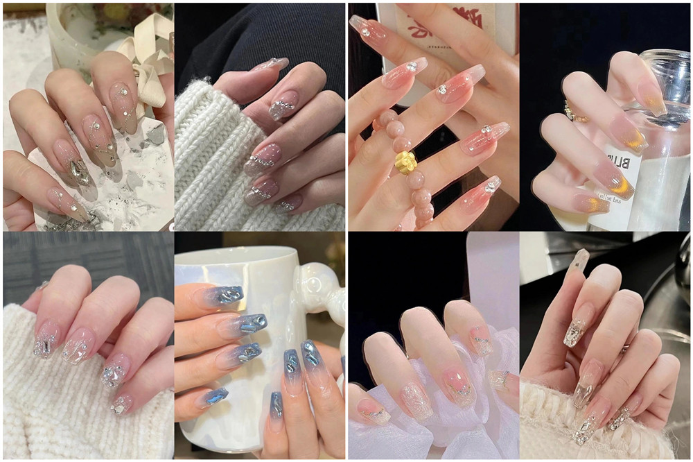 碎鉆美甲，南寧美甲款式造型班浪漫推薦