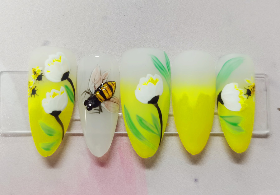 馬卡龍美甲，廣西美甲培訓學員作品