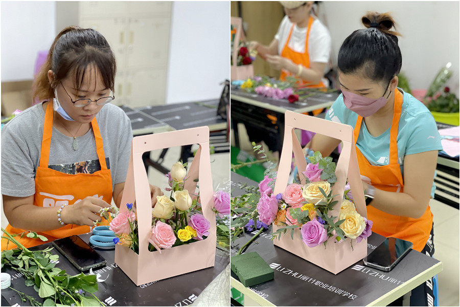 手提花籃的特點(diǎn)，廣西南寧花藝師學(xué)校課件分享