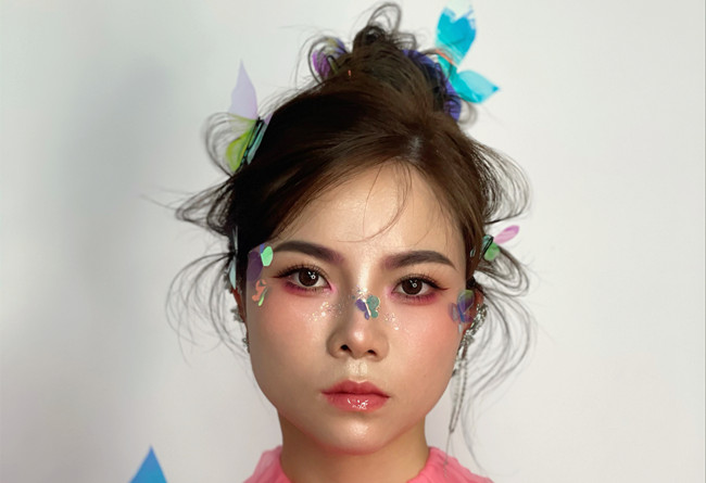 創(chuàng)意蝴蝶造型，南寧化妝彩妝造型學(xué)校教學(xué)