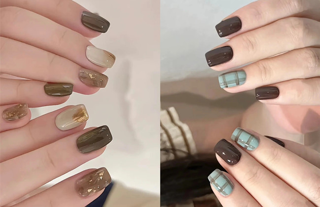 美拉德棕色美甲 | 秋冬美甲圖片