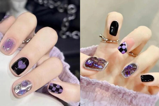 秋冬棋盤格美甲，南寧美甲師推薦