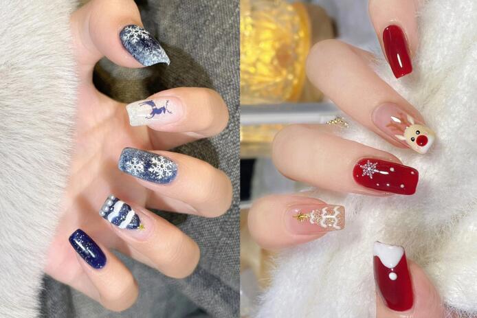圣誕美甲款式，廣西美甲造型學(xué)習(xí)推薦