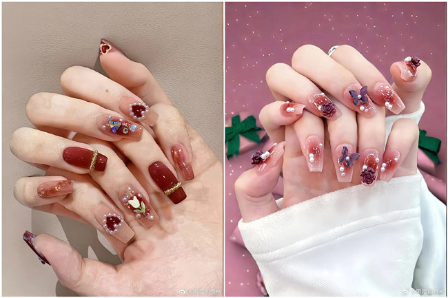 招財(cái)紅色美甲，南寧美甲教育專業(yè)推薦