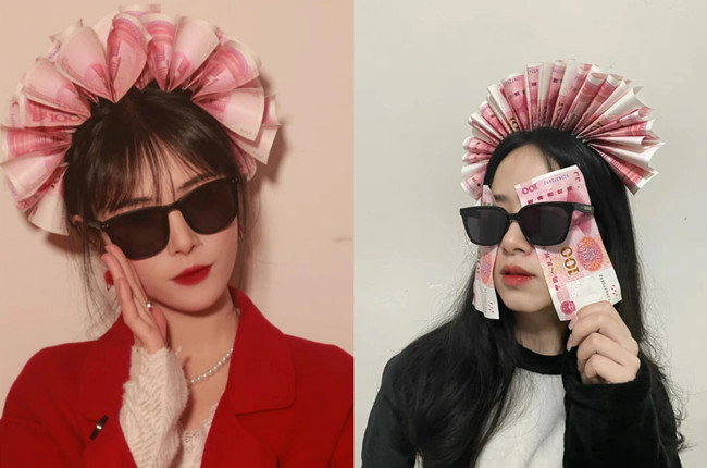  新娘簪錢花創(chuàng)意拍照，廣西彩妝寫真分享