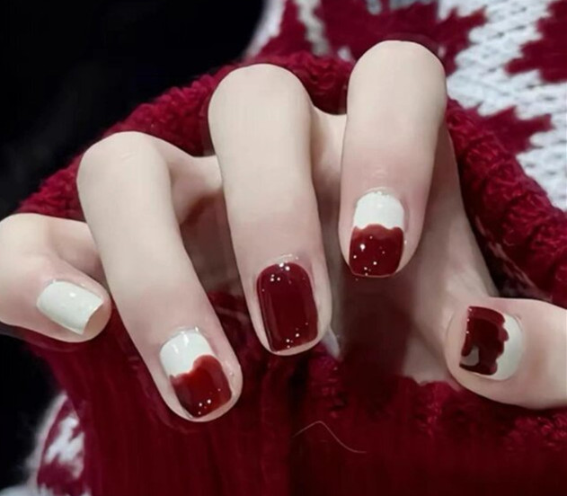 新年紅色美甲，南寧美甲款式造型學校