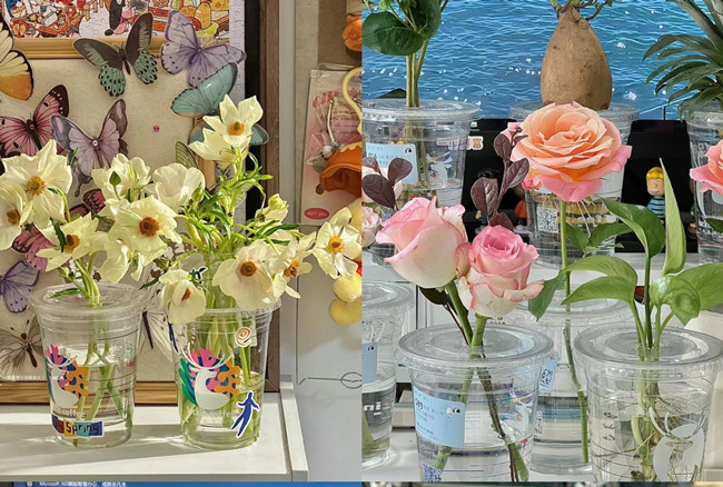 美麗杯子花束，廣西插花造型學(xué)校培訓(xùn)