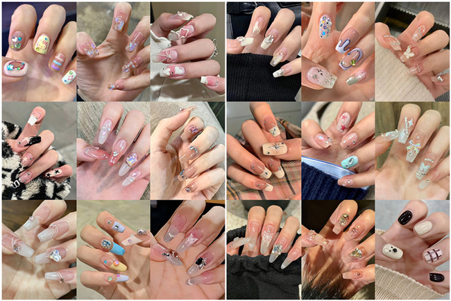 碎鉆美甲，廣西美甲網(wǎng)紅造型班收集