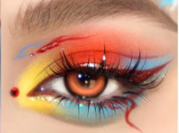 春夏彩色眼妝，南寧彩妝培訓眼妝