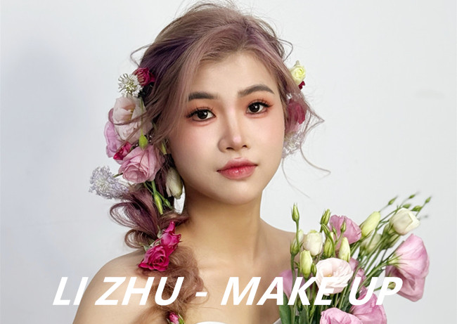 森系鮮花新娘，廣西新娘妝進修學(xué)校作品