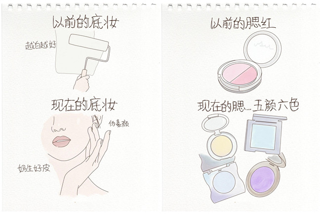 以前化妝vs現(xiàn)在化妝，南寧化妝教育學(xué)校分析不同