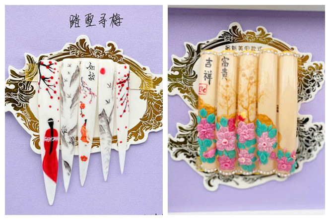 適合新年的國(guó)風(fēng)美甲，廣西職業(yè)教育學(xué)員作品展示