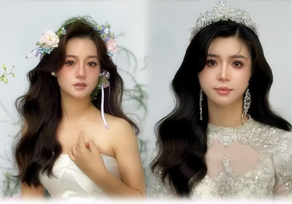 學(xué)員披發(fā)造型合集，廣西化妝彩妝培訓(xùn)進(jìn)修作品