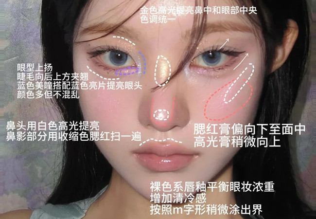 厭世感布偶貓妝容，南寧化妝形象造型學校分享教程