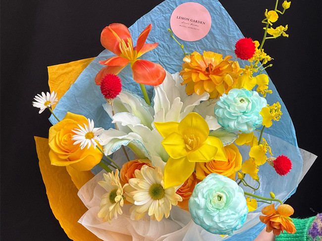 冰淇淋春日花束，南寧花藝插花鮮花學(xué)校浪漫分享