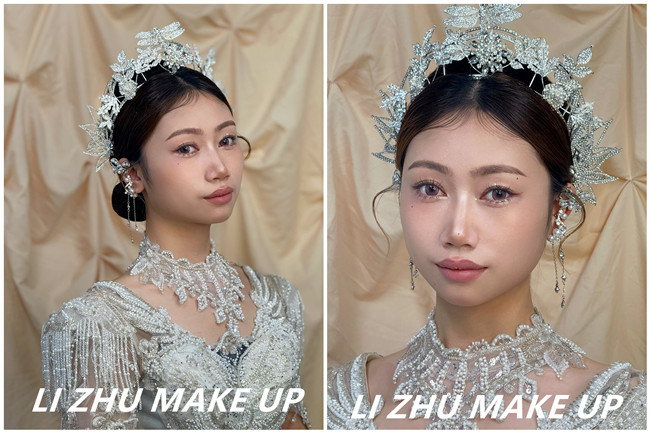 輕奢時(shí)尚新娘造型，廣西化妝學(xué)校前十作品欣賞