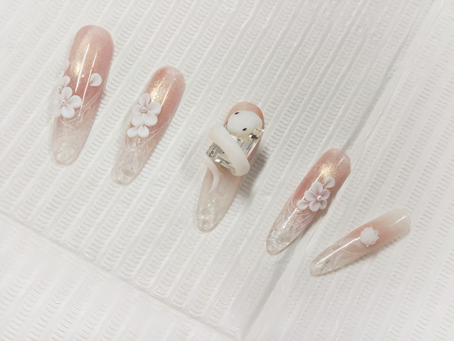 琉璃雕花美甲，廣西美甲工作室受歡迎的款式