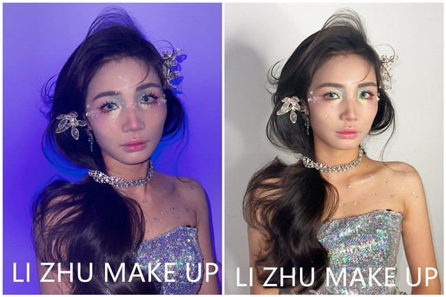 碎鉆眼淚妝，南寧化妝培訓興趣作品