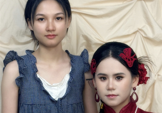 晨袍中式新娘，南寧學(xué)彩妝0基礎(chǔ)作品