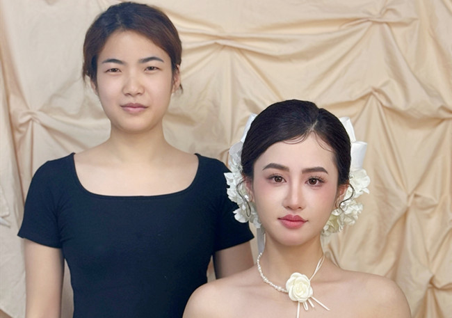 韓式新娘造型，廣西美妝造型訓(xùn)練作品