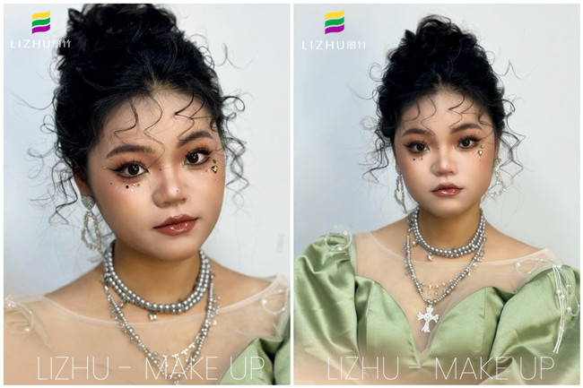 氛圍丸子頭造型，南寧寫(xiě)真化妝師作品