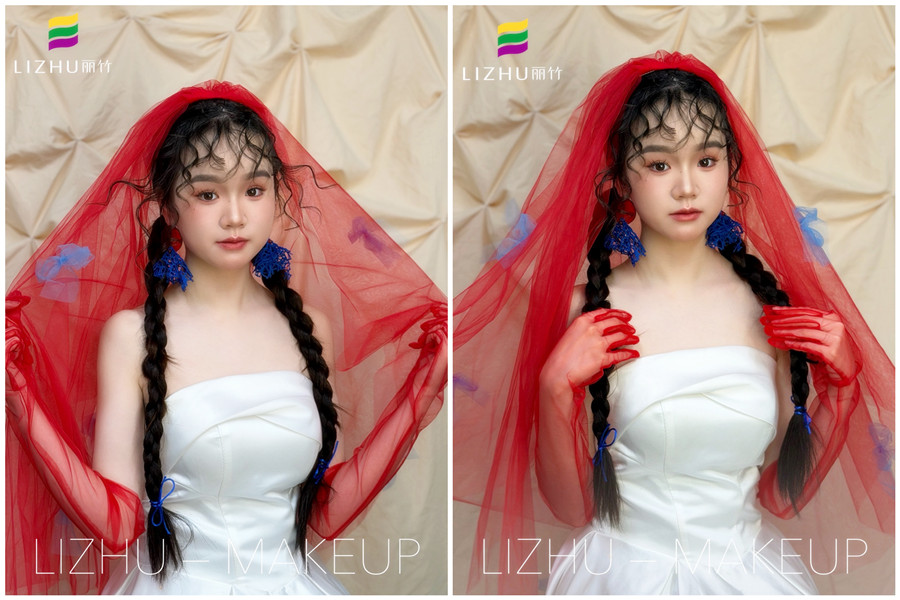 小眾新娘造型，廣西彩妝造型學(xué)校課堂作品