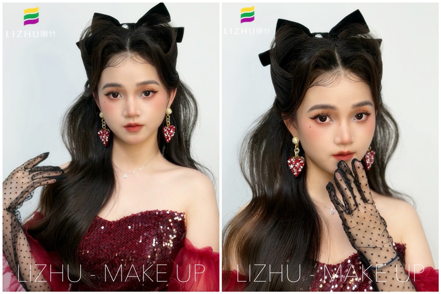 復(fù)古貓耳半披造型，廣西化妝設(shè)計(jì)